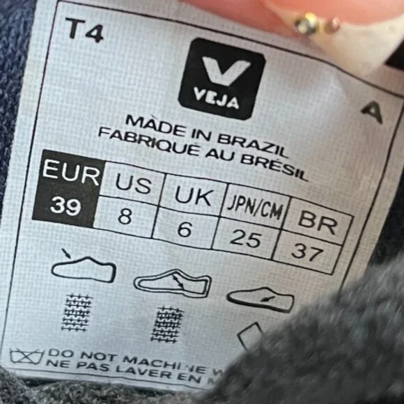 Veja SDU RT B-Mesh Womens Size 8 Black White Athletic Running Shoes Sneakers - Picture 9 of 10